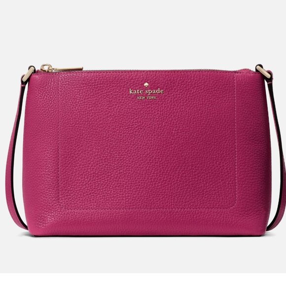 New Kate Spade Leila Crossbody Pebble Leather Nouveau Rose - Picture 1 of 3